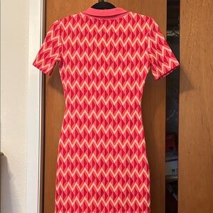 Zara Pink and Coral Geometric Mini Dress